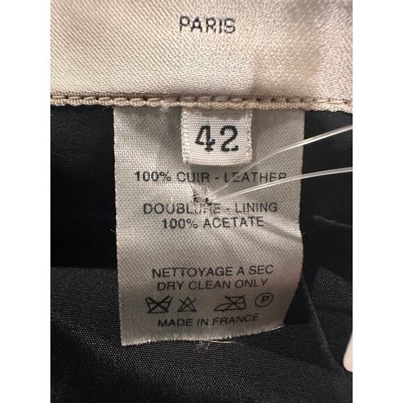 Barbara Bui Size 6 Matrix Clueless Black Leather A-Line Mini Skirt Preppy - Picture 7 of 12